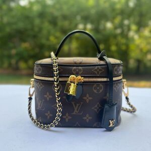 Louis Vuitton Reverse Monogram Canvas Vanity PM Crossbody Shoulder Handbag